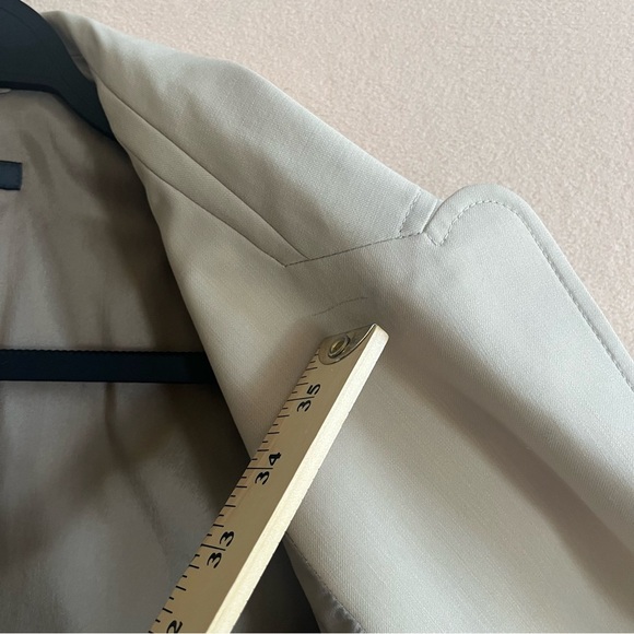 Zanella Blazer Short Sleeve Tan Button Front Career Jacket size 6‎ with Pockets - Picture 8 of 13